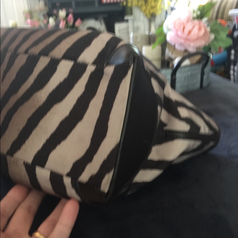 Coach brown zebra stripe purse & matching wristlet - Picture 5 of 8